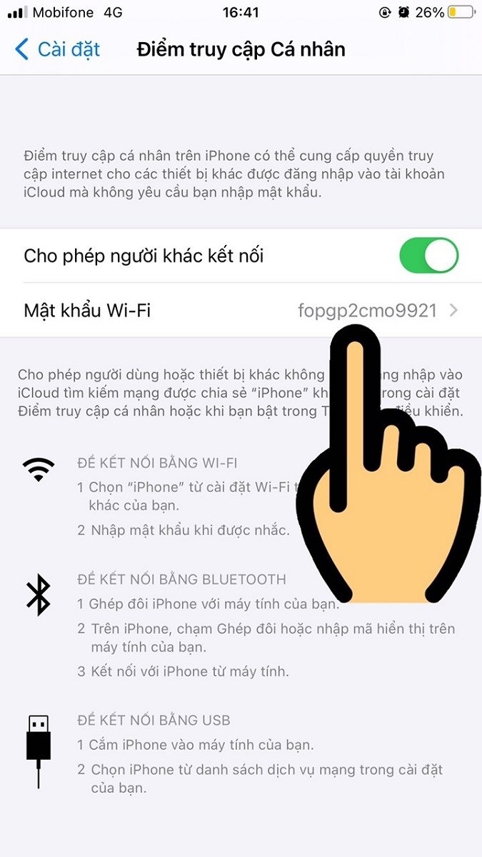 Cách xem mật khẩu Wifi qua điểm truy cập cá nhân trên iPhone