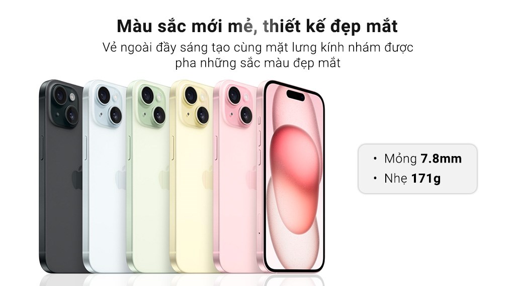 iPhone 15 256GB có bao nhiêu màu?