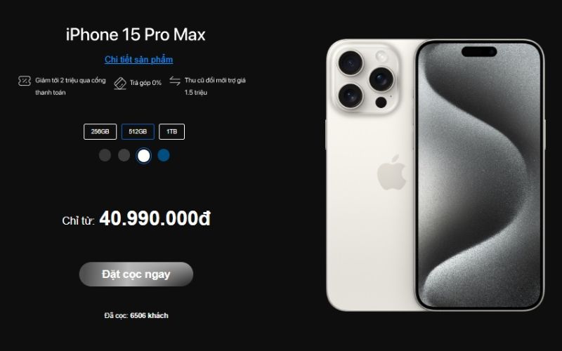 Giới thiệu iPhone 15 Pro Max 512GB cũ