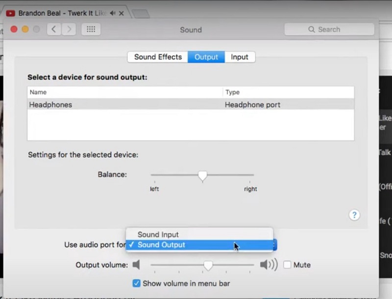 Cách tắt 1 bên loa Macbook