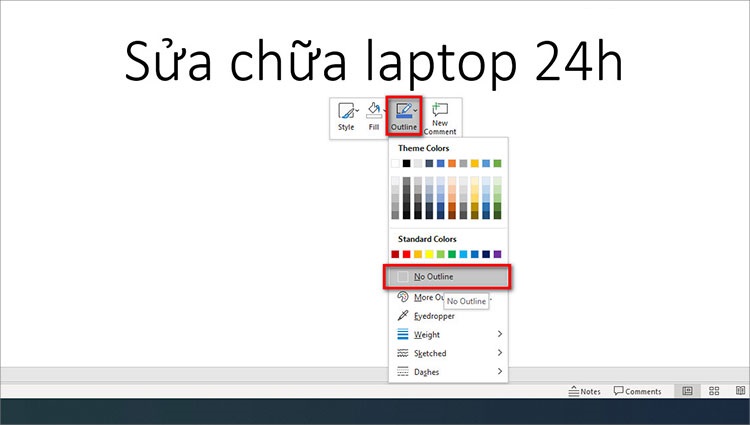 Cách tắt gạch đỏ chân khỏi siêu liên kết Hyperlink trong Powerpoint