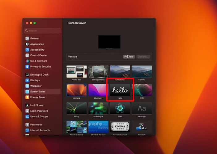 Cài đặt màn hình chờ Macbook hiển thị chữ Hello