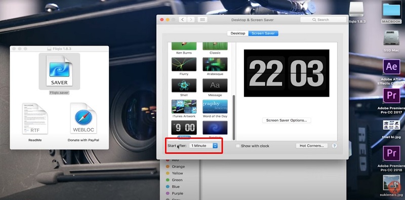 Cài đặt màn hình chờ Macbook đồng hồ siêu đẹp