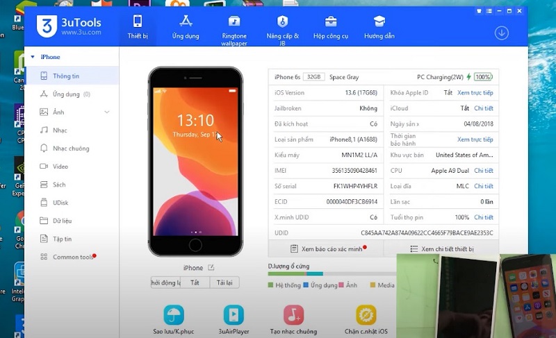 Kiểm tra iPhone bằng 3utools được những gì?