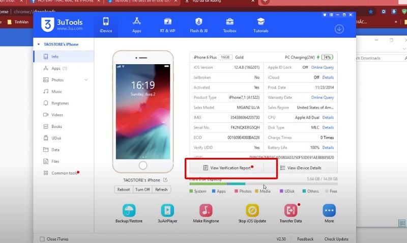 Cách kiểm tra iPhone bằng 3utools chính xác