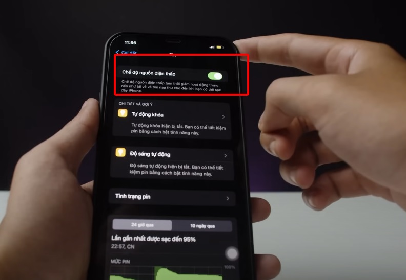 Nguyên nhân màn hình iPhone tự nhiên bị tối do iPhone ở chế độ nguồn điện thấp
