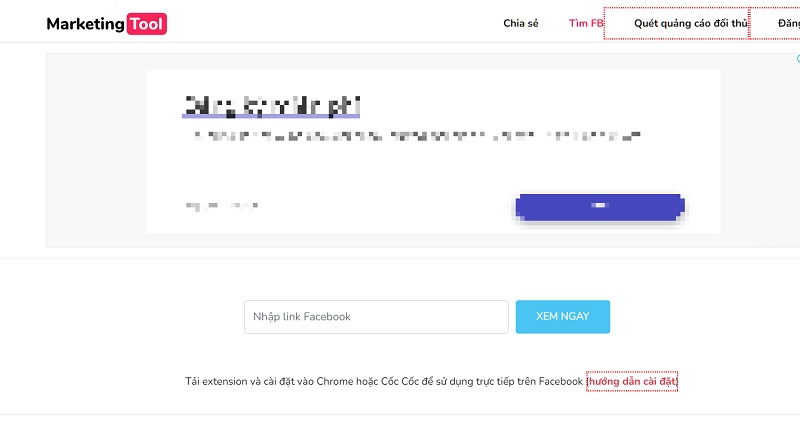 Lấy số điện thoại từ Facebook trên website Marketingtool.top