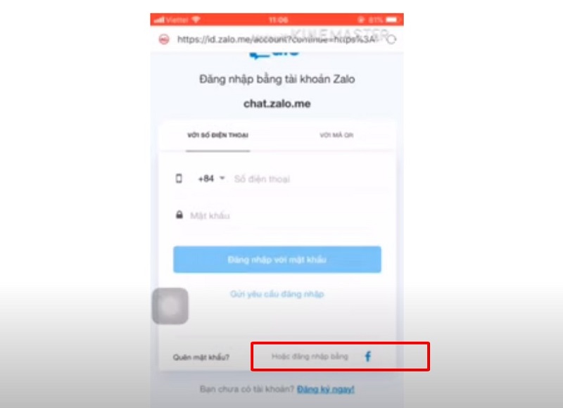 Cách lấy lại mật khẩu Zalo qua ứng dụng Facebook