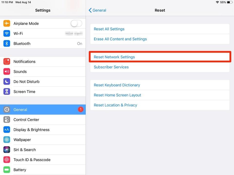 Khắc phục iPad bắt wifi chập chờn do modem Wifi bằng cách đặt lại mạng Wifi cho iPad
