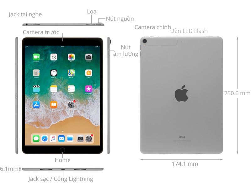 Kích thước iPad Pro 10.5 (2017)