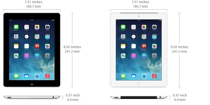 Kích thước iPad Air (2013)