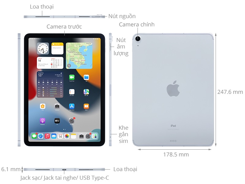 Kích thước iPad Air 4 (2020)