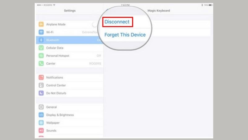 Hướng dẫn ngắt kết nối bàn phím Bluetooth với iPad