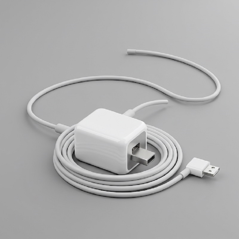 bảo vệ dây sạc Macbook Bước 2: Quấn dây một vòng quanh cục sạc, đảm bảo dây không bị kéo căng và quấn tự nhiên