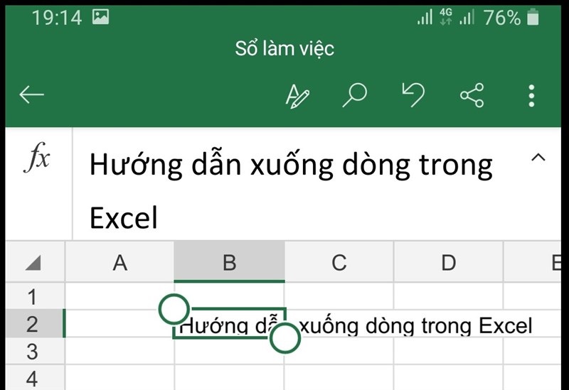 Cách xuống dòng trong 1 ô Excel trên Macbook Sử dụng tổ hợp Command + Enter