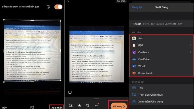 Sử dụng ứng dụng Microsoft Office Lens scan bằng điện thoại samsung