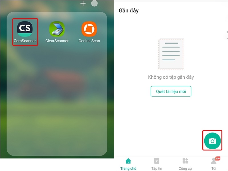 Sử dụng ứng dụng Clear Scan Scan bằng điện thoại Samsung