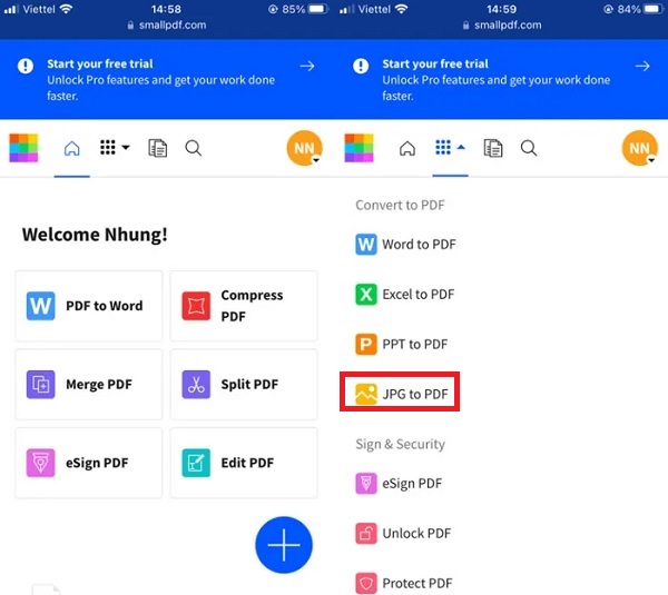 Sử dụng các công cụ Web trực tuyến tạo file PDF từ ảnh trên điện thoại miễn phí