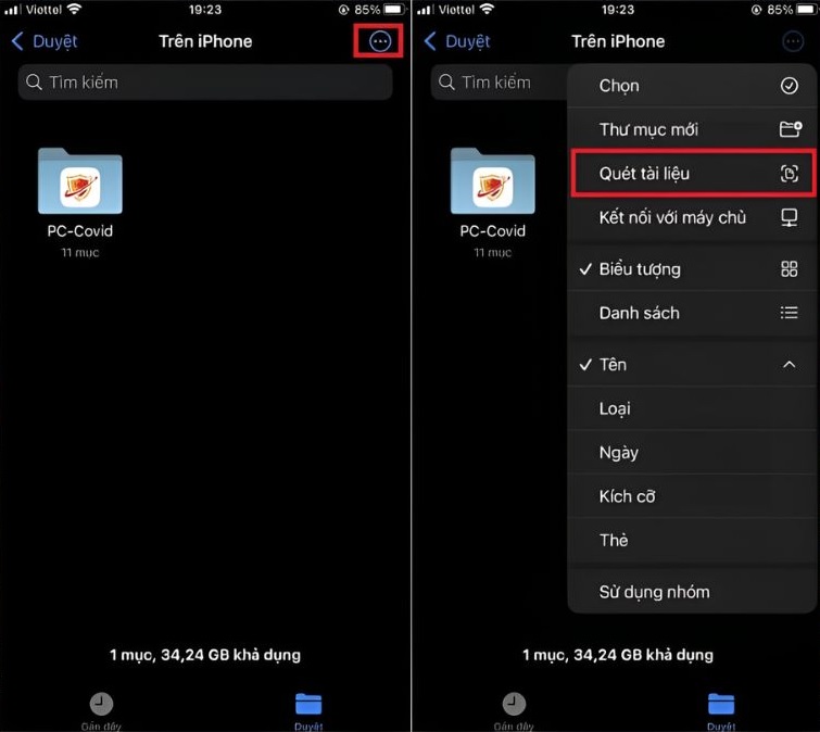 Cách scan trên iPhone bằng ứng dụng tệp