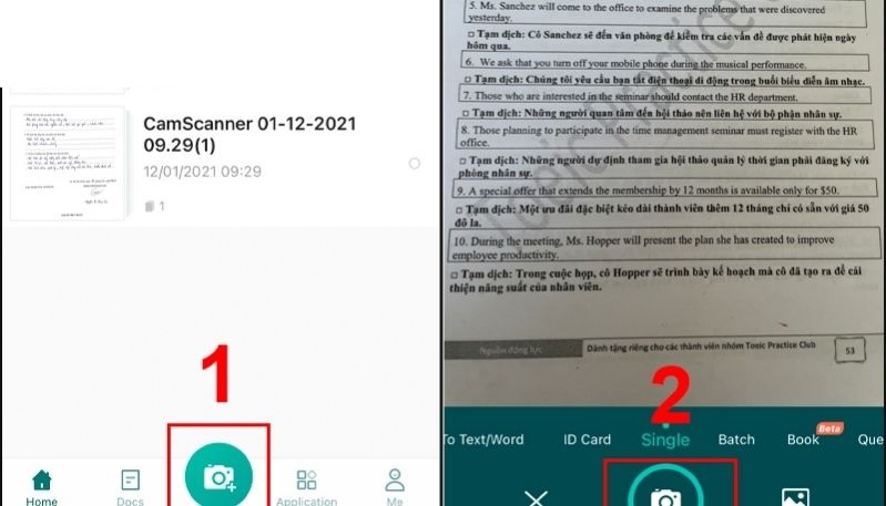 Cách scan tài liệu bằng iPhone CamScanner