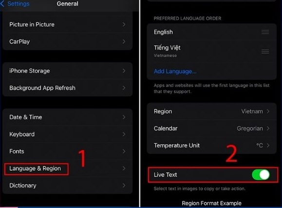 Scan văn bản bằng iPhone bằng Live Text