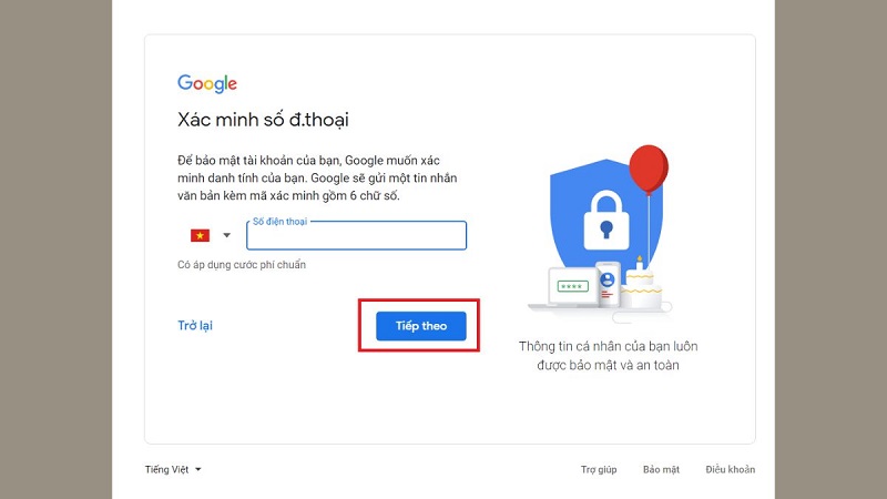 Hướng dẫn cách tạo Gmail bằng số điện thoại