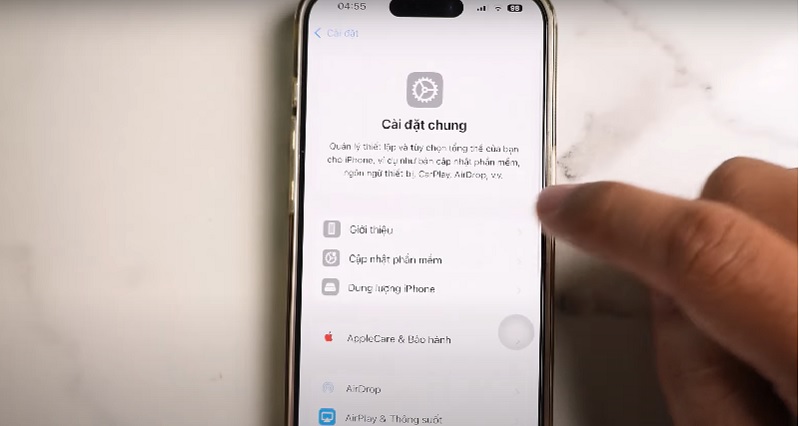 Vào Cài đặt =&gt; Cài đặt chung.