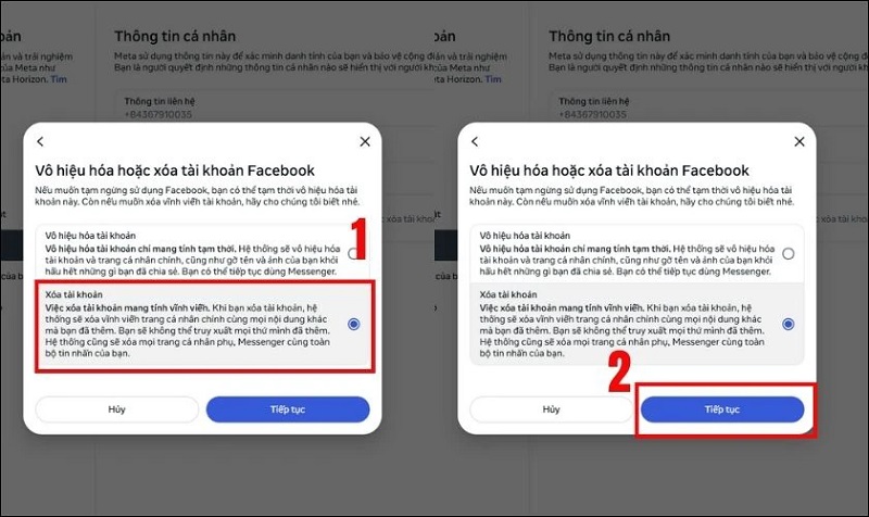 Cách xóa tài khoản Facebook vĩnh viễn trên máy tính