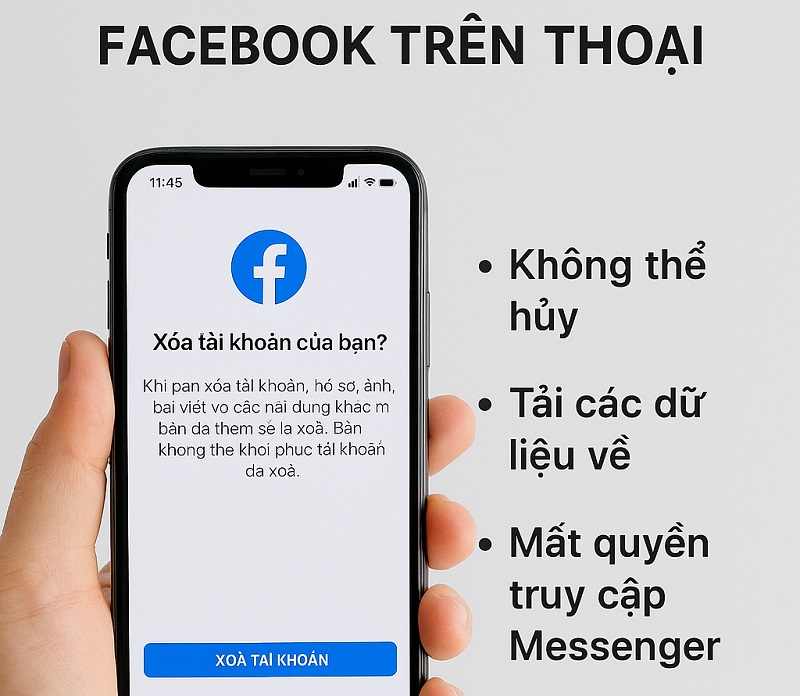 Một số lưu ý khi xóa tài khoản Facebook trên điện thoại