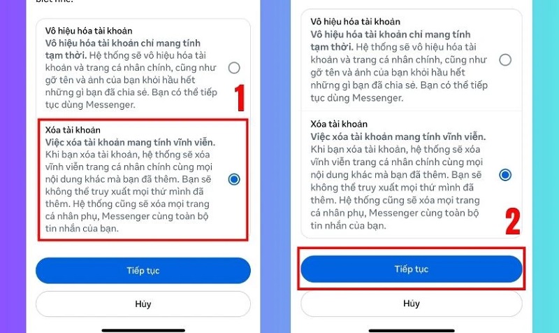 Hướng dẫn cách xóa tài khoản facebook trên điện thoại
