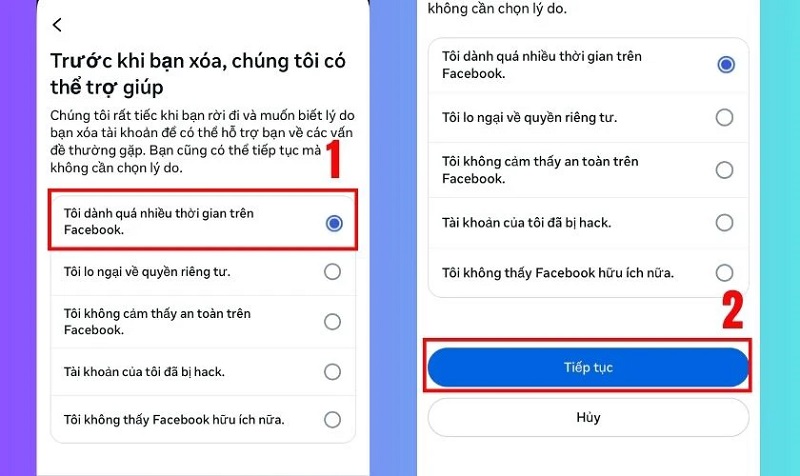 Hướng dẫn cách xóa tài khoản facebook trên điện thoại