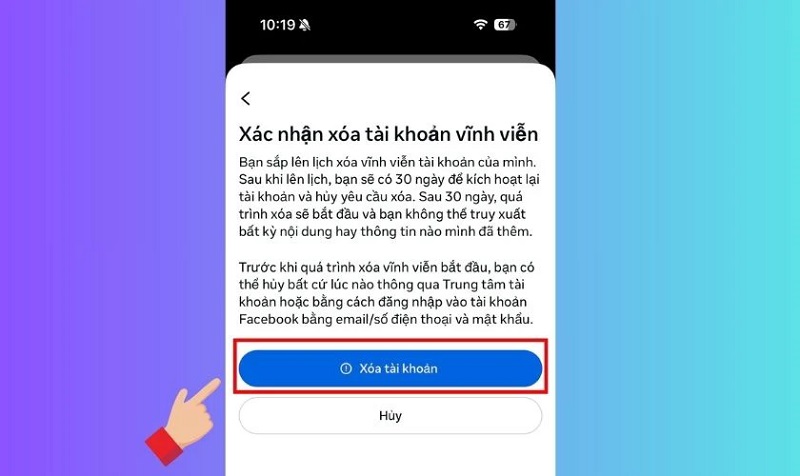 Hướng dẫn cách xóa tài khoản facebook trên điện thoại