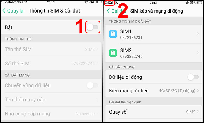Cách bật chế độ 2 Sim trên máy Android